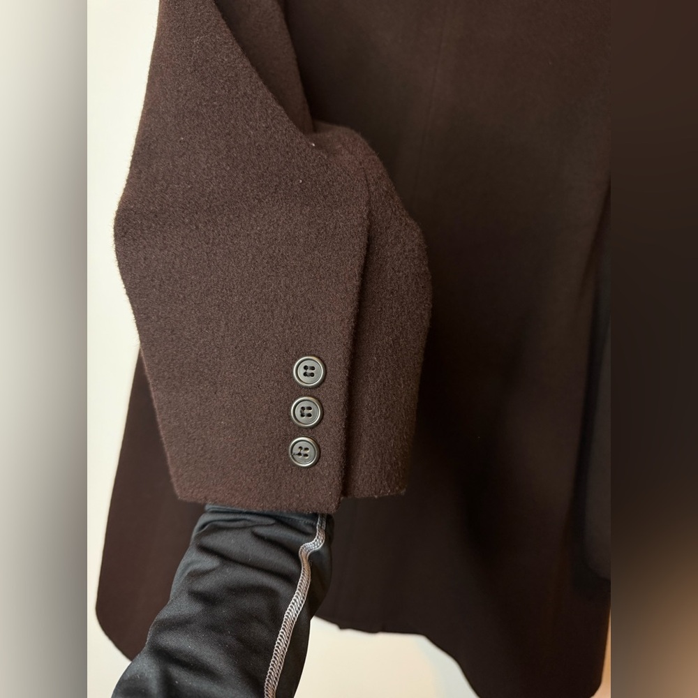 Calvin Klein Women's 100% Wool Double-Breasted Peacoat -Chocolate Brown - Picture 11 of 14